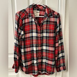 American Eagle Plaid Boyfriend Fit Flannel Shirt